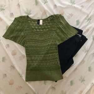 Windsor Knitted Top Flared Short Sleeve